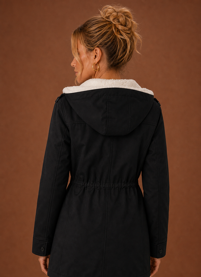 Lange parka dames met fleecevoering – afbeelding 4
