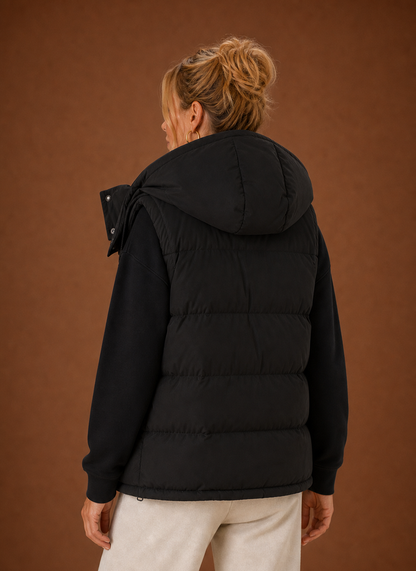 Oversized bodywarmer dames met capuchon – afbeelding 7