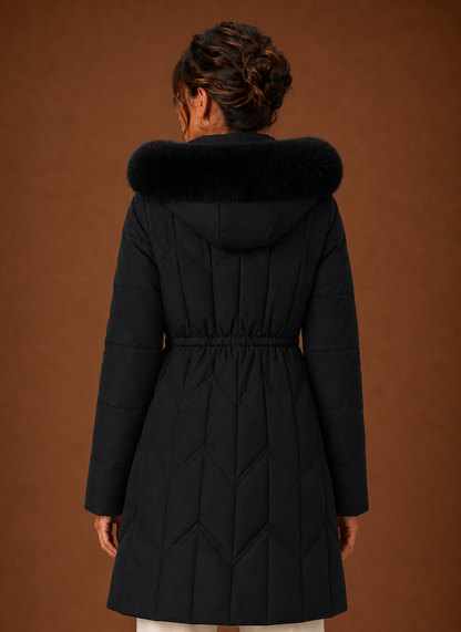Lange pufferjas dames met bontrand – afbeelding 12