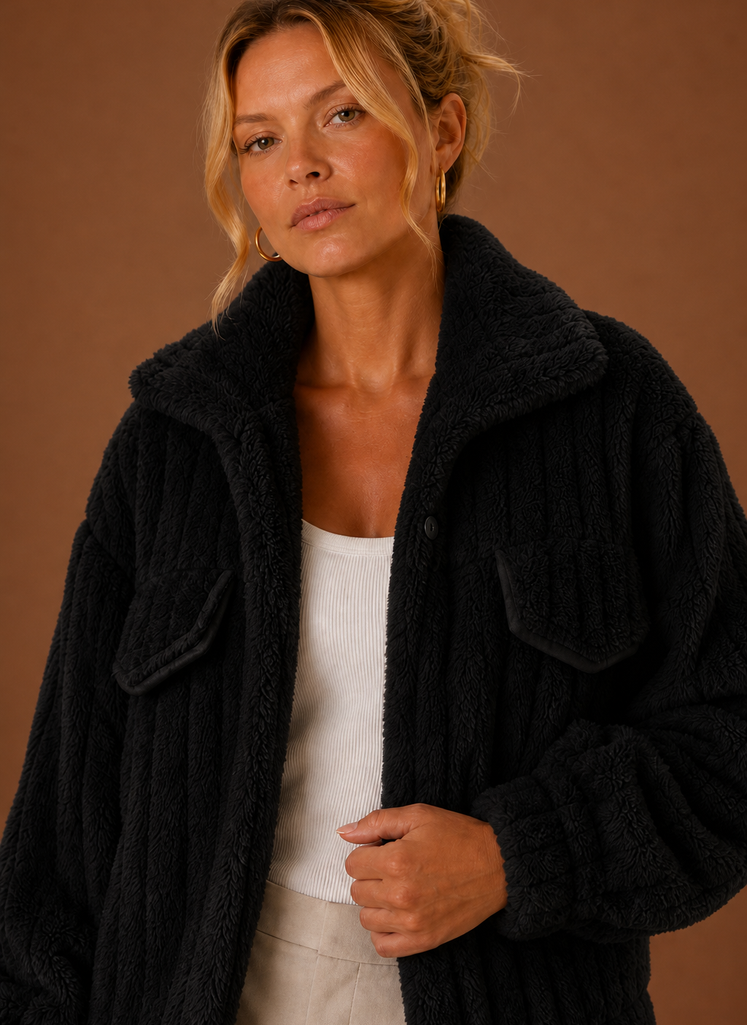 Oversized teddy jas dames – afbeelding 8