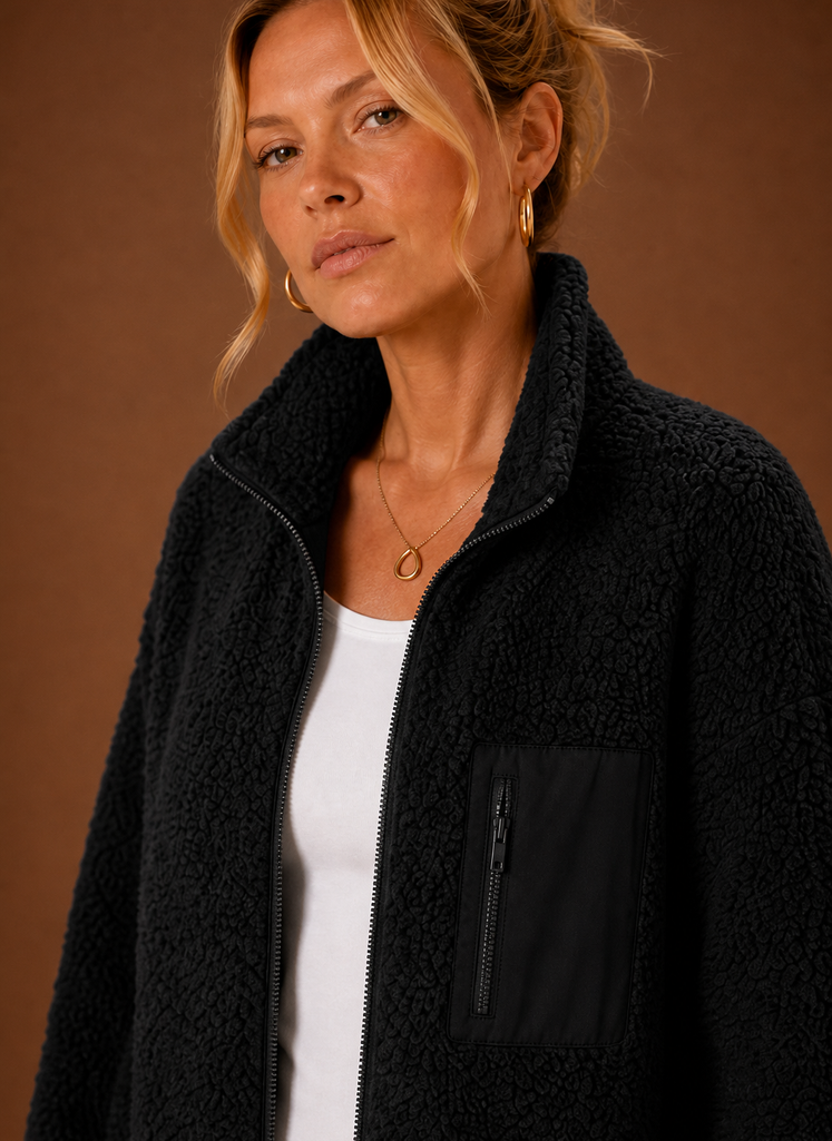 Sherpa teddy jas dames – afbeelding 12