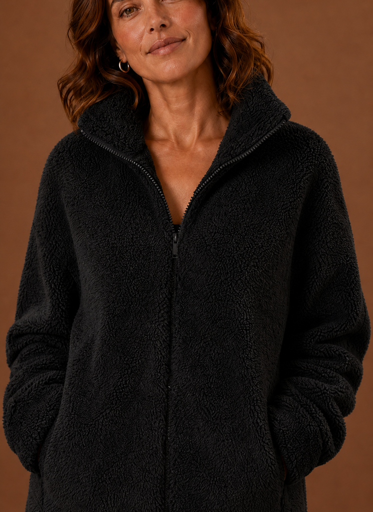 Fleece sherpa jas dames – afbeelding 4