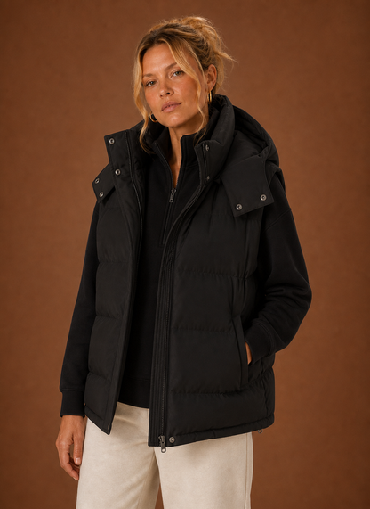 Oversized bodywarmer dames met capuchon – afbeelding 5