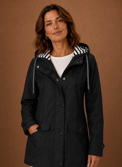 Trenchcoat dames met capuchon, getailleerd