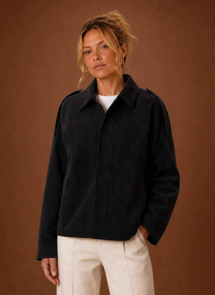 Oversized suede jas dames – afbeelding 9