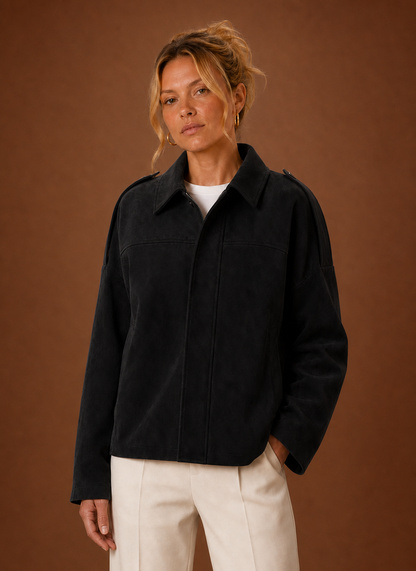 Oversized suede jas dames – afbeelding 9