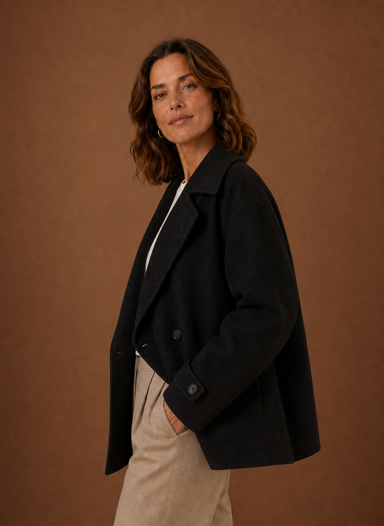Lange ruime jas dames – afbeelding 6