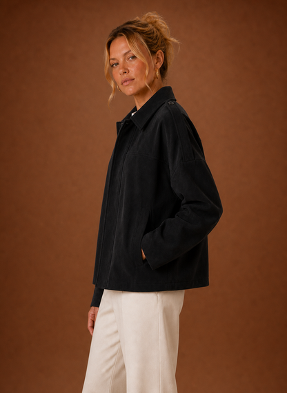 Oversized suede jas dames – afbeelding 10