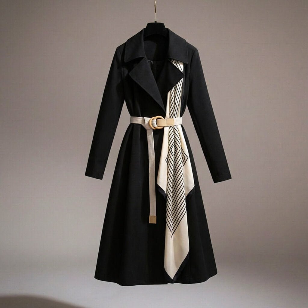 Overgangsjas Dames – Elegante Lange Mantel met Verfijnde Afwerking