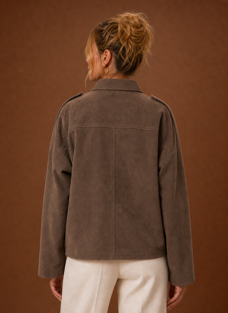 Oversized suede jas dames – afbeelding 8