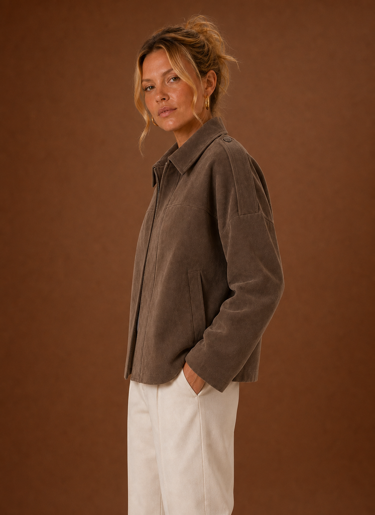 Oversized suede jas dames – afbeelding 7