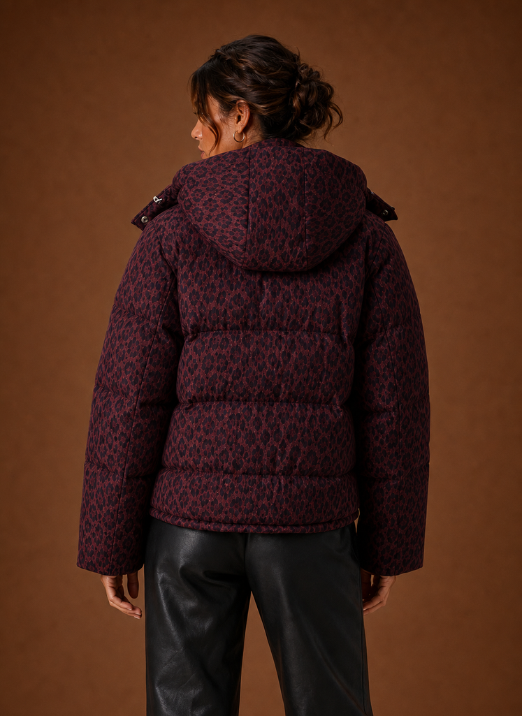 Pufferjas dames met luipaardprint – afbeelding 7