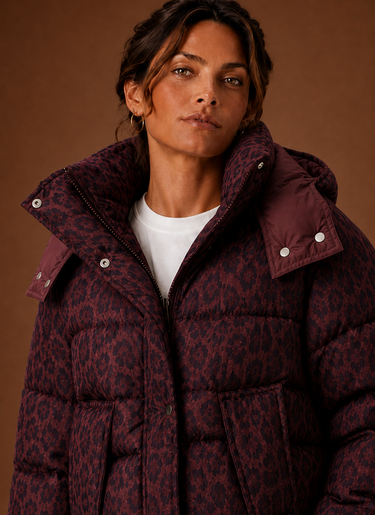 Pufferjas dames met luipaardprint – afbeelding 8