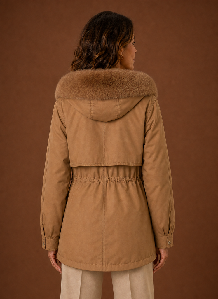 Parka dames met bontkraag – afbeelding 3