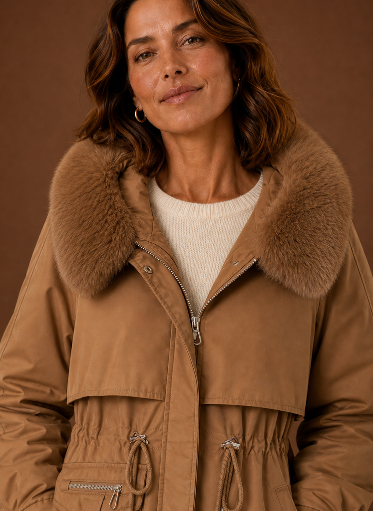 Parka dames met bontkraag – afbeelding 4