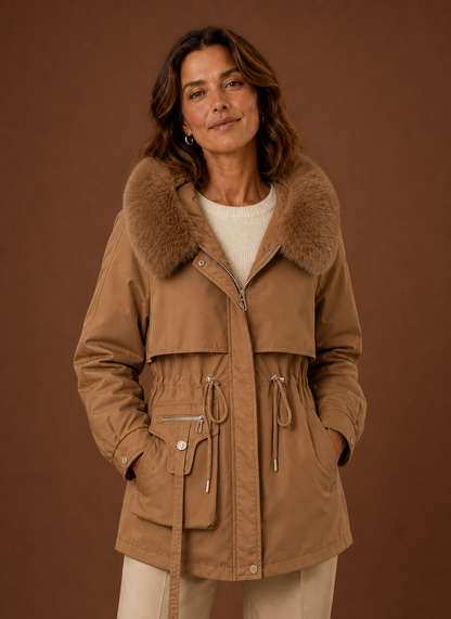 Parka dames met capuchon en imitatiebont