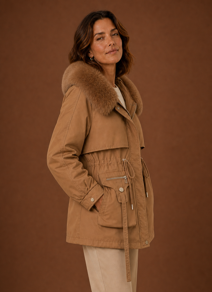Parka dames met bontkraag – afbeelding 2
