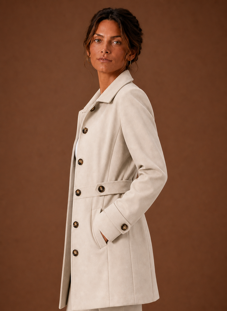Halflange trenchcoat dames – afbeelding 2