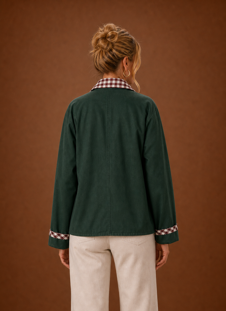 Barn jas dames met geruite kraag – afbeelding 15