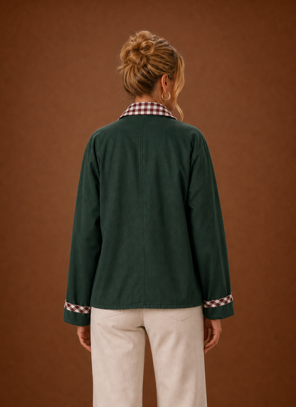 Barn jas dames met geruite kraag – afbeelding 15