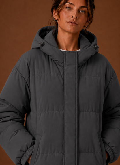 Gewatteerde winterjas dames met capuchon – afbeelding 20