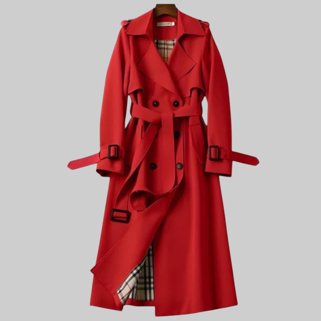 Trenchcoat Dames Klassiek – Dubbele Rij Knopen met Riem