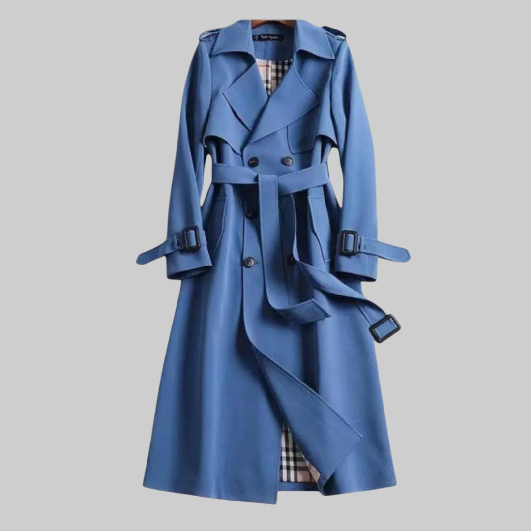 Trenchcoat Dames Klassiek – Dubbele Rij Knopen met Riem