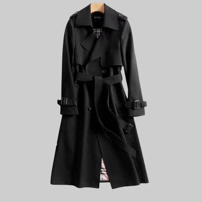 Double-Breasted Trench Coat with Belt for Women