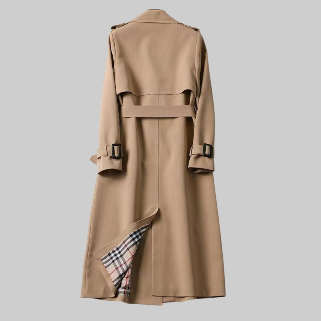 Trenchcoat Dames Klassiek – Dubbele Rij Knopen met Riem