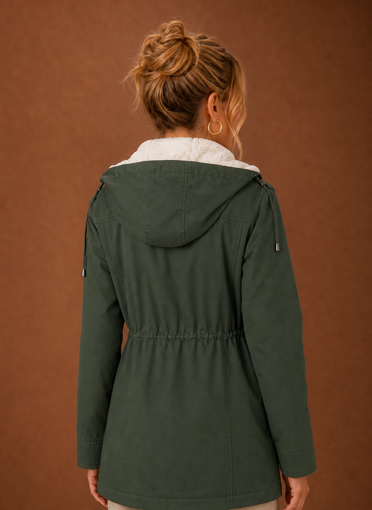 Lange parka dames met fleecevoering – afbeelding 7