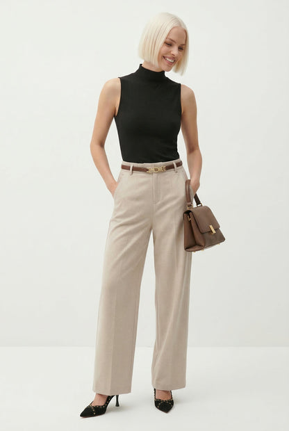Milano Wide Leg Wool Trousers