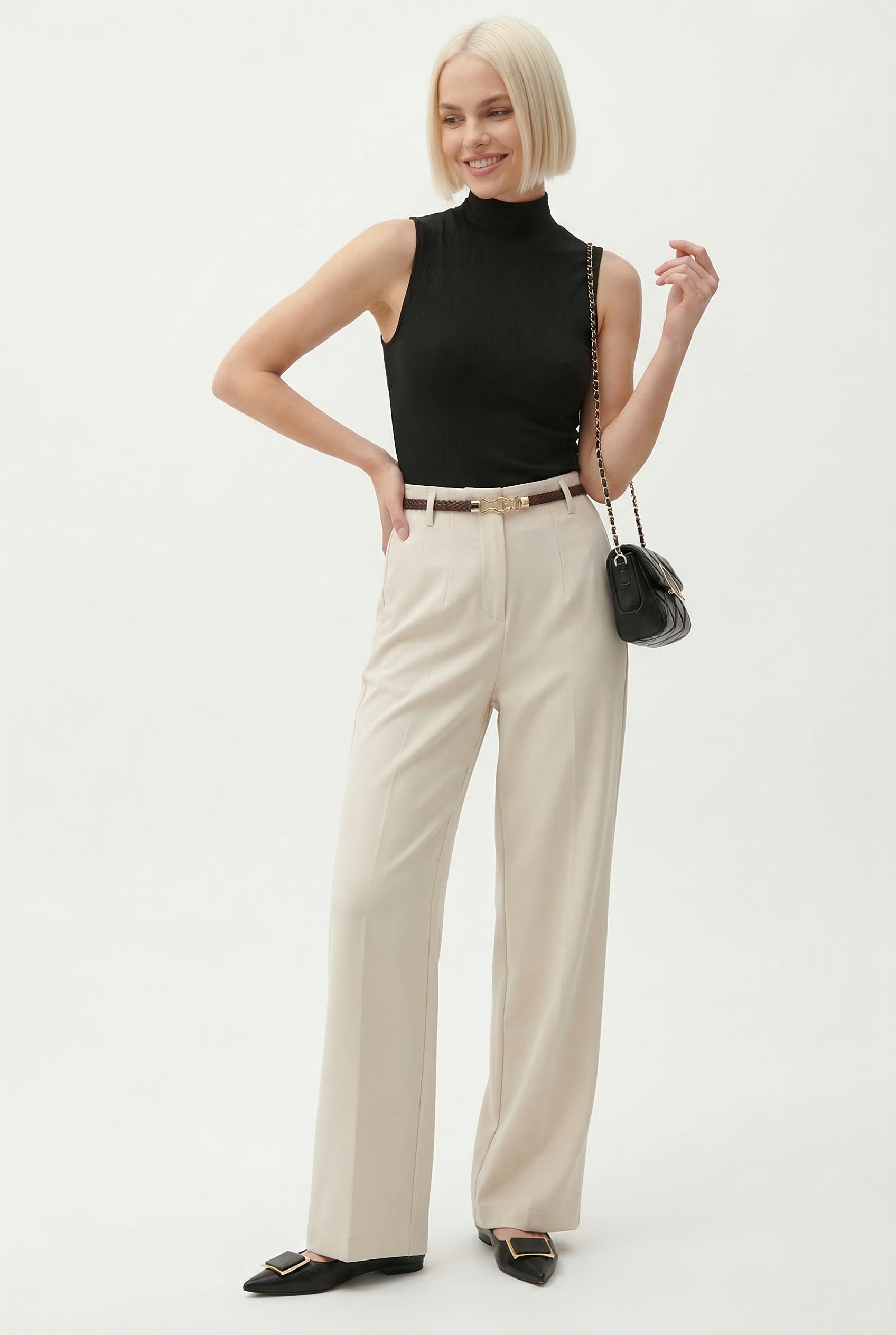 Milano Wide Leg Wool Trousers