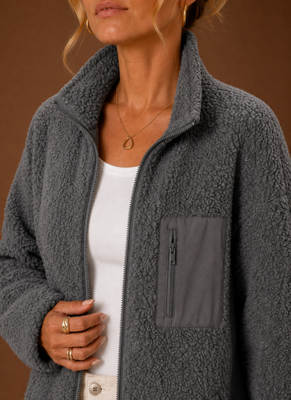 Sherpa teddy jas dames – afbeelding 4