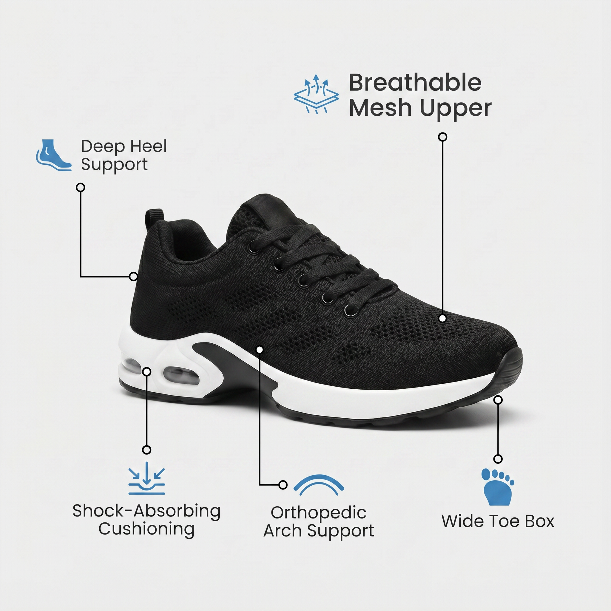 Orthora™ Pro — 12-Hour Shift Shoes for All-Day Foot, Knee & Back Pain Relief