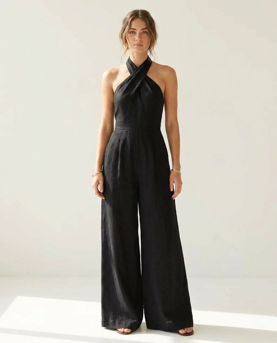 Bianca Linnen Jumpsuit - vooraanzicht