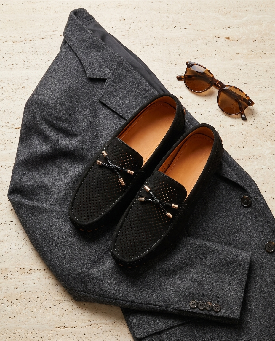 Vareno suede loafers - flat-lay