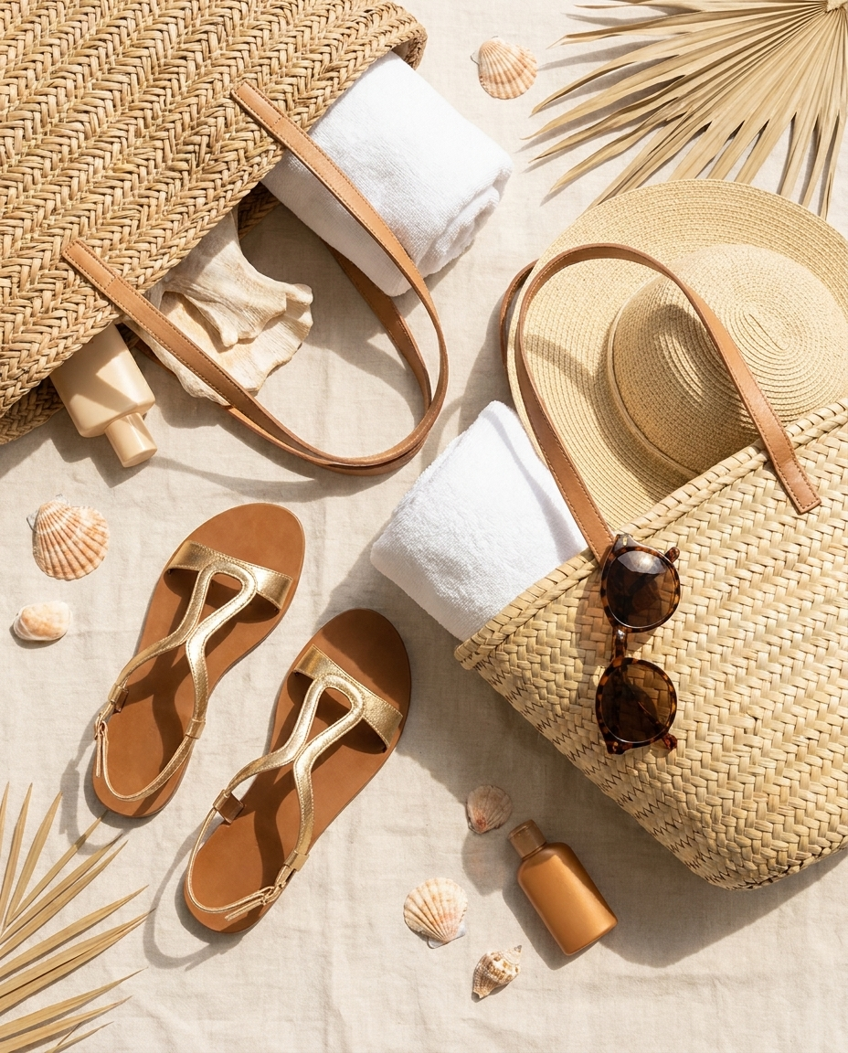 Antalia platte sandalen - flat-lay