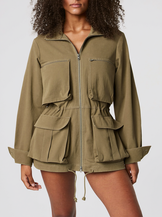 Femke katoenen jas khaki