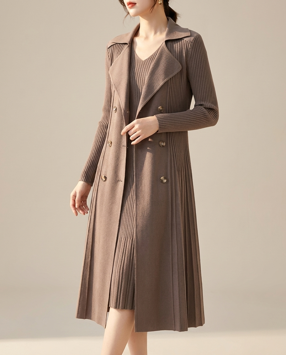 Pleated trench coat hero