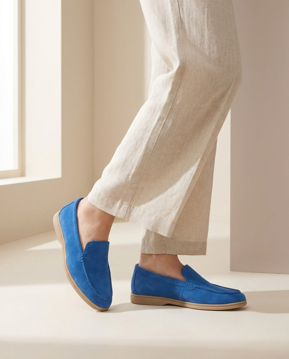 Suede loafers hero