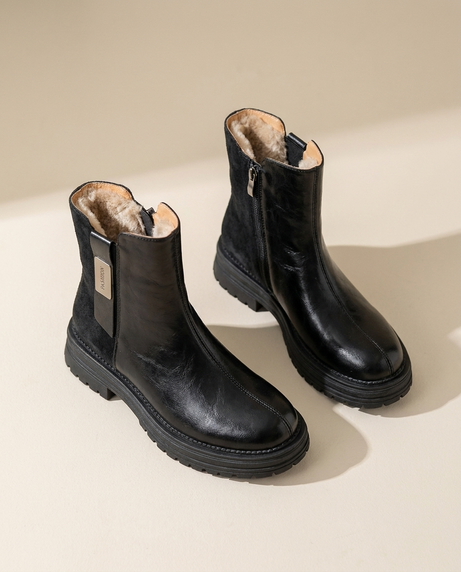 Marin City faux fur chelsea boots hero