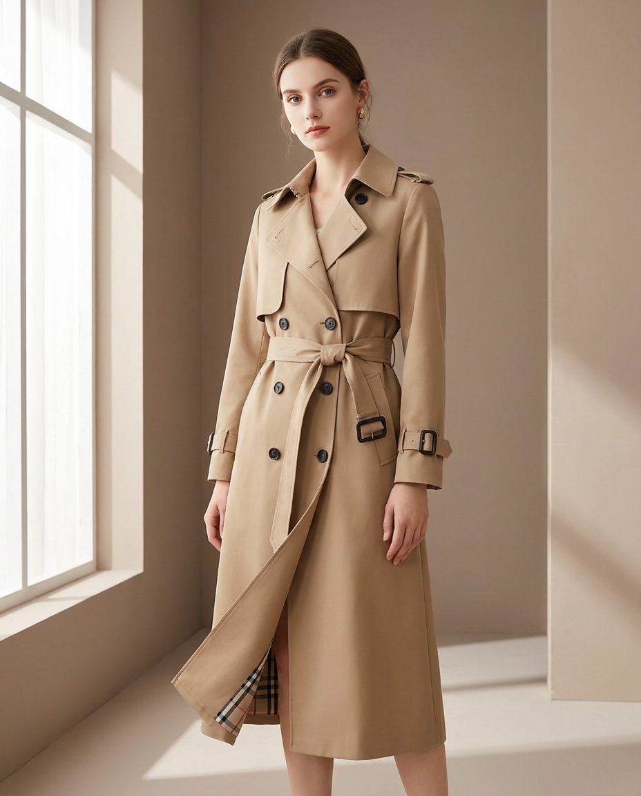 Trenchcoat dames klassiek met riem – Romaccio