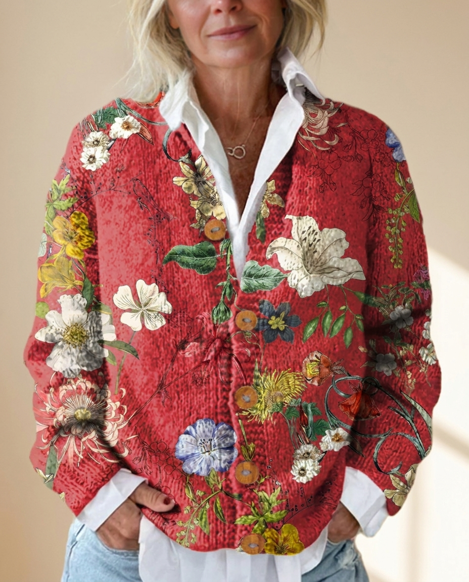 floral print cardigan hero