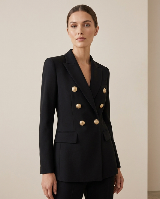 Blazer dames dubbele rij gouden knopen – Romaccio