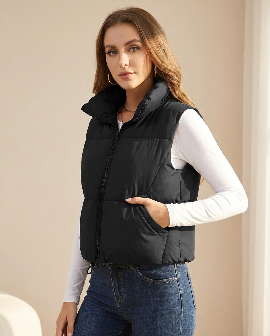 cropped puffer vest hero