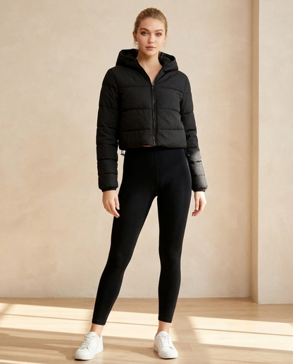 Puffer jas dames kort cropped – Romaccio
