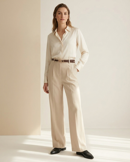 wide-leg wool trousers hero