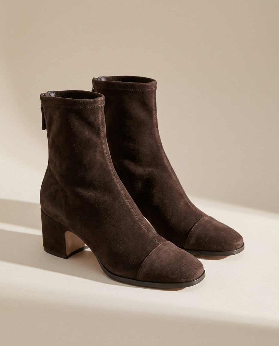 suede block heel ankle boots hero