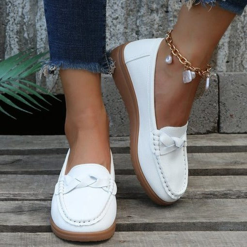 Loafers Dames Soepel Leer – Comfortabele Instap Wandelschoenen, Zachte Mocassins