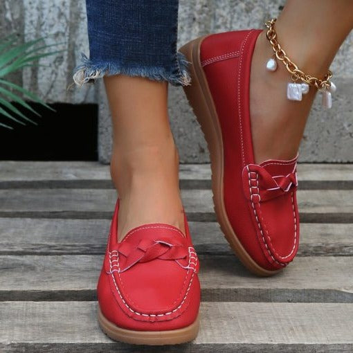 Loafers Dames Soepel Leer – Comfortabele Instap Wandelschoenen, Zachte Mocassins